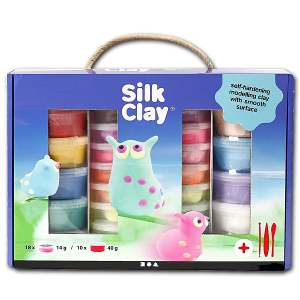 Modelliermasse "Silk Clay" Geschenk-Box (28 Dosen & Werkzeug)
