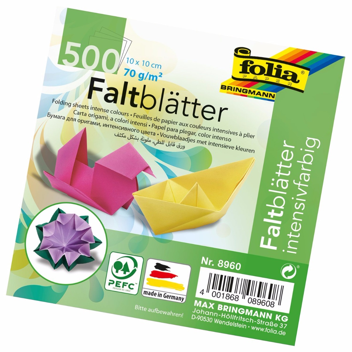 Faltblätter "Superintensiv" 10x10 cm Sortiment klein