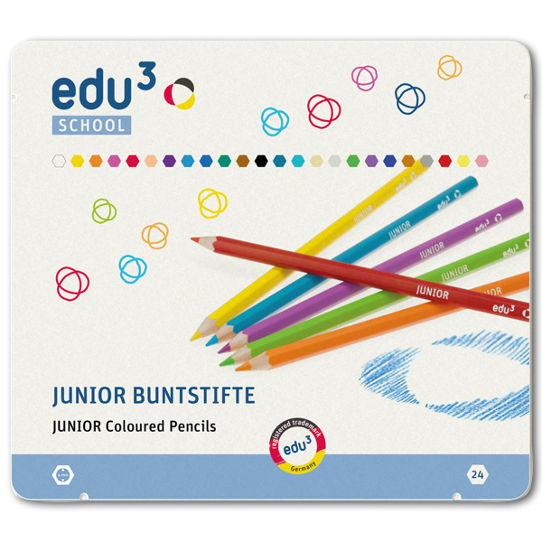 Buntstift Junior sechseckig 24er Sortiment Metallbox