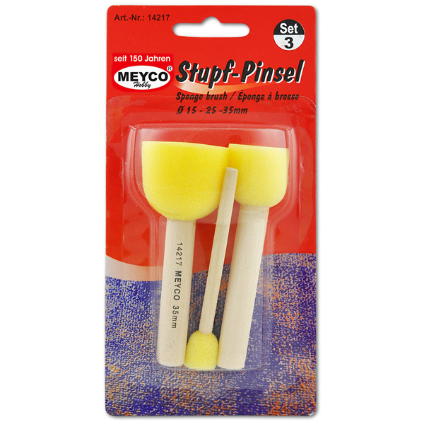 Schwammpinsel rund 3er Set