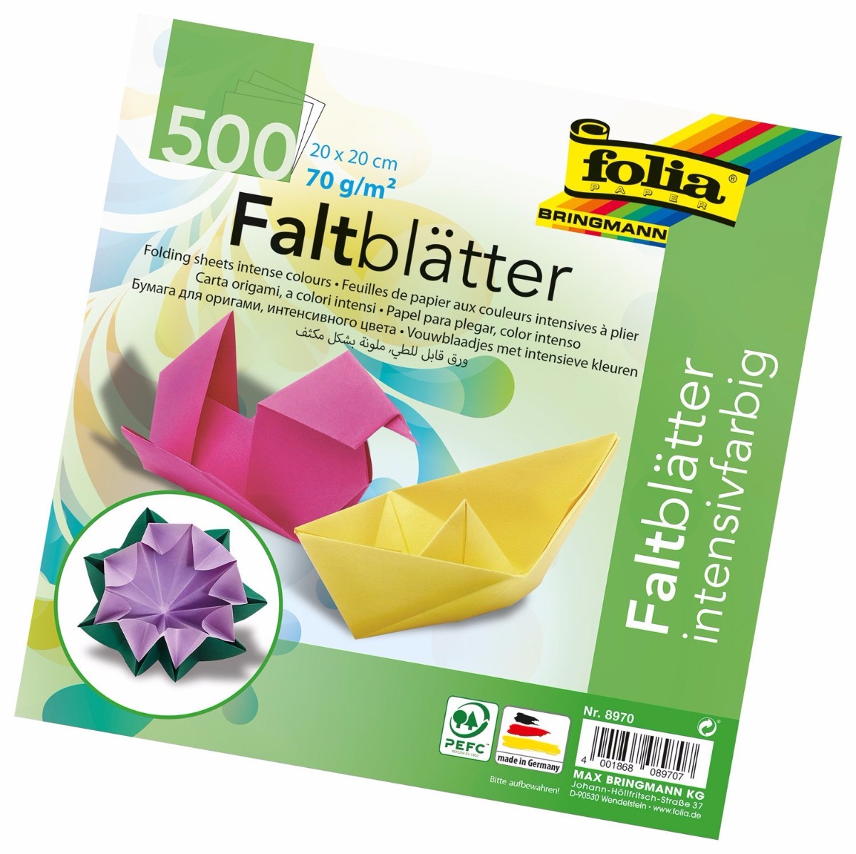 Faltblätter "Superintensiv" 20x20 cm Sortiment klein