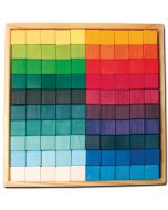 83431200 - Baukasten Mosaik-Quadrate 100 Teile im Holzrahmen