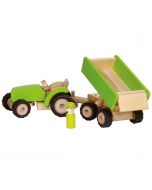Traktor mit Anhänger grün