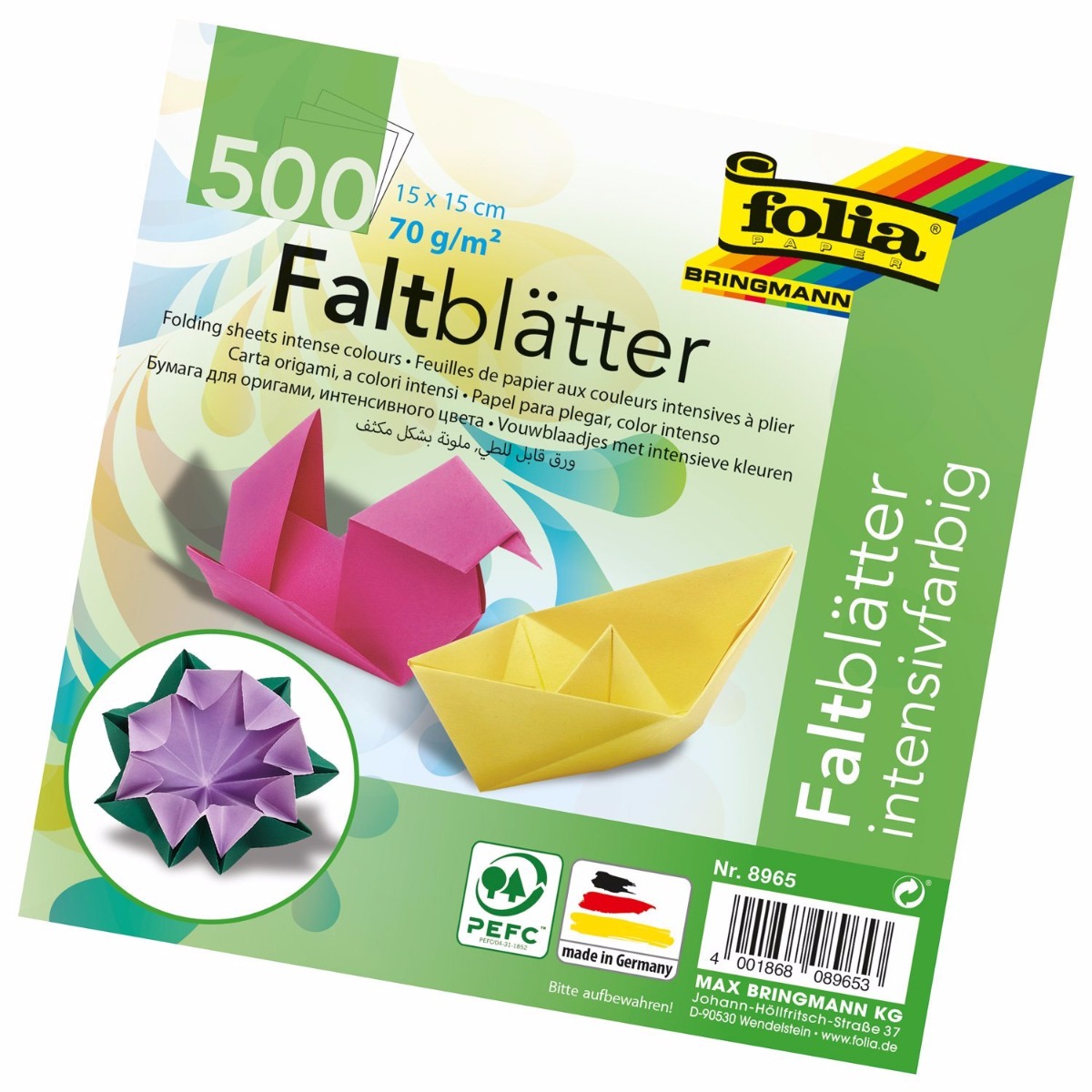 Faltblätter "Superintensiv" 15x15 cm Sortiment klein